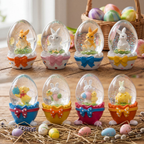 Easter Bunny Egg Glass Snow Globe Decor