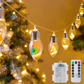 Christmas Snow Scene Bulb String Lights with Timer (7.5FT 10 LED)