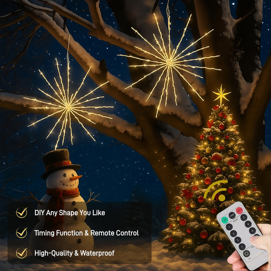 🎄Early Christmas 🔥Gold Glitter Hanging Starburst Lights