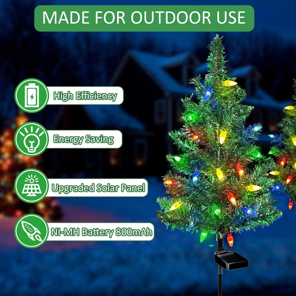 🎄Christmas 🔥Solar Powered Christmas Tree with 20 LED Strawberry Lights
