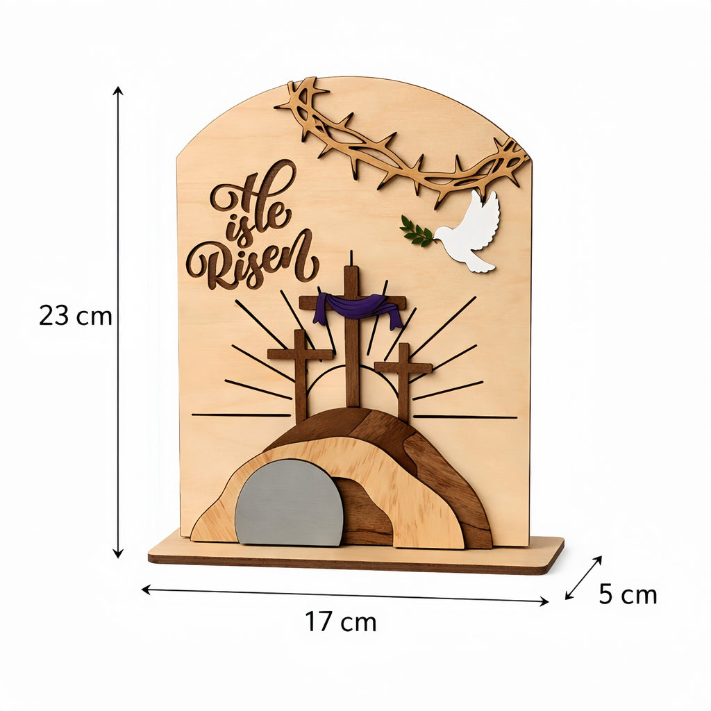 Christian Home Decor – “He Is Risen” Easter Wooden Decor