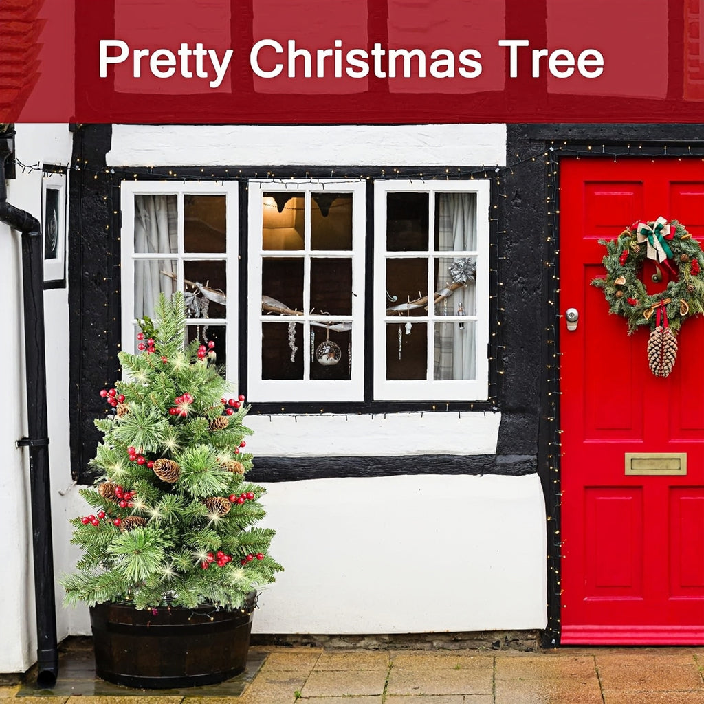 Solar Christmas Tree – 30" Pre-Lit Outdoor Pathway & Porch Tree