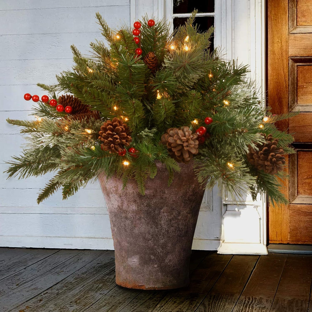 🎄Christmas On Sale🔥'Feel Real' Pre-lit Artificial Christmas Urn Filler