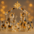 Crystal Cat Nativity Set
