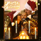 6 Pcs Christmas Flameless Flickering Candles with Timer, Removable Candlestick, Suction Cup
