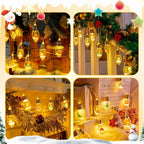Christmas Snow Scene Bulb String Lights with Timer (7.5FT 10 LED)