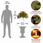 🎄Christmas On Sale🔥'Feel Real' Pre-lit Artificial Christmas Urn Filler