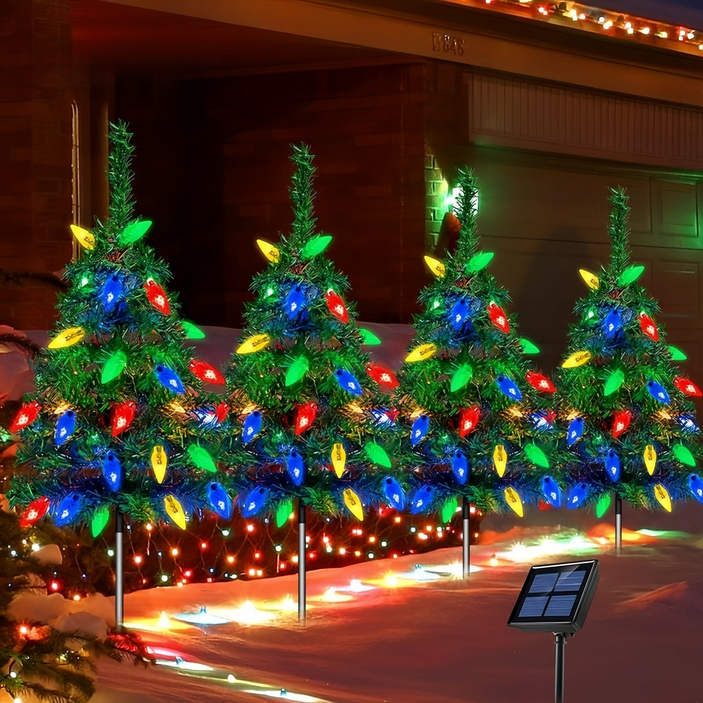 🎄Christmas 🔥Solar Powered Christmas Tree with 20 LED Strawberry Lights