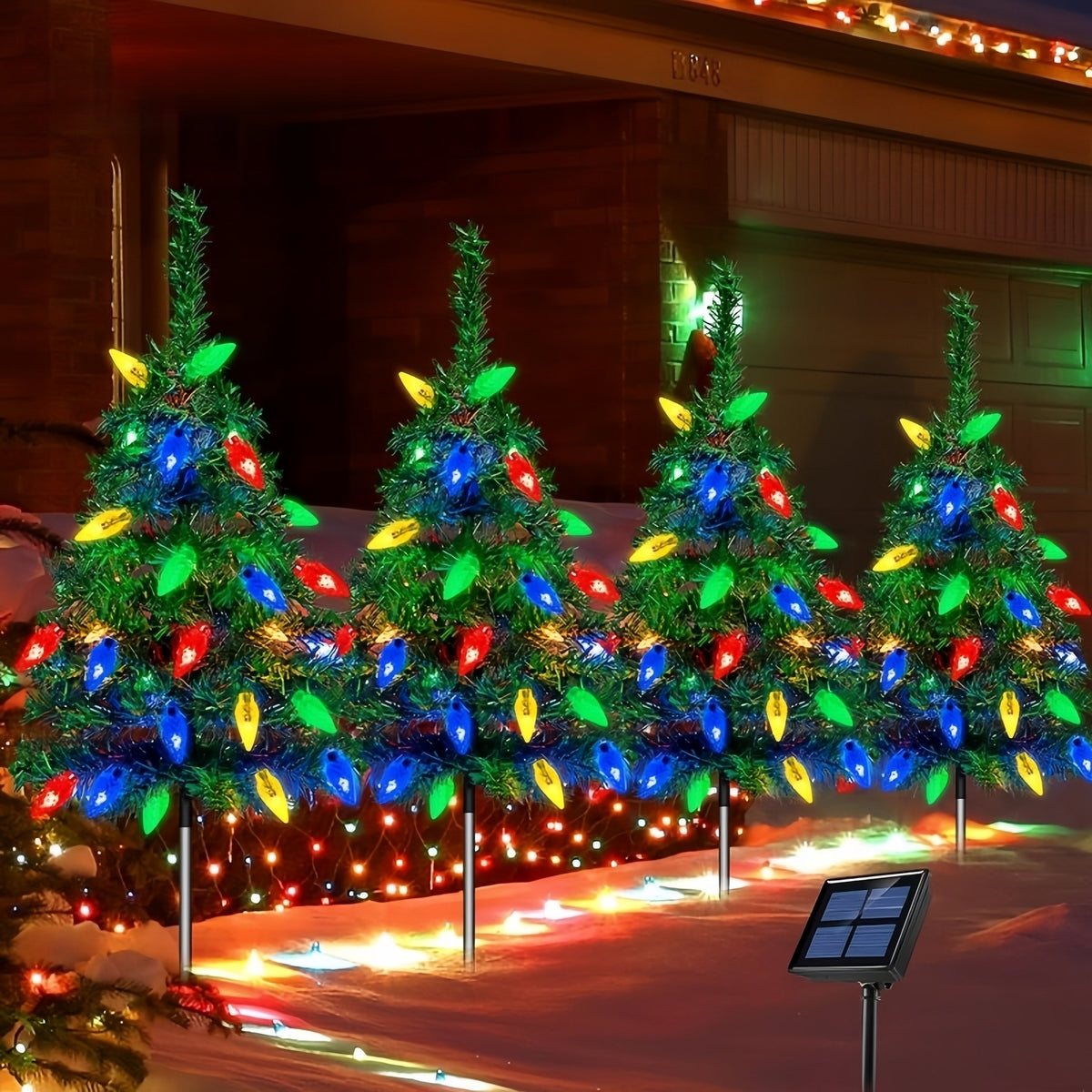 🎄Christmas 🔥Solar Powered Christmas Tree with 20 LED Strawberry Lights
