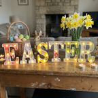 Easter Glow LED Letter Decor Set (E-A-S-T-E-R) – Pastel Lighted Spring Mantel Sign