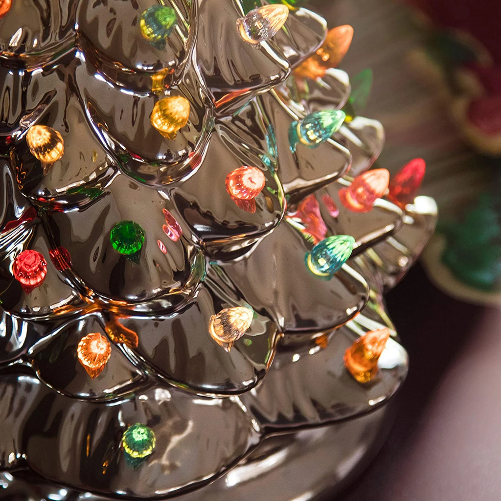 COLORED LIGHTS CHRISTMAS TREE-HANDCRAFTED AND HAND PAINTED