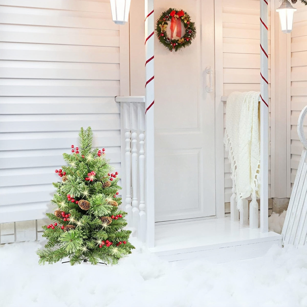 Solar Christmas Tree – 30" Pre-Lit Outdoor Pathway & Porch Tree