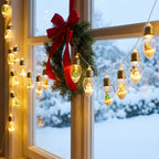Christmas Snow Scene Bulb String Lights with Timer (7.5FT 10 LED)