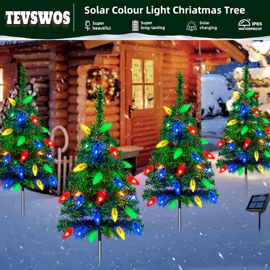 🎄Christmas 🔥Solar Powered Christmas Tree with 20 LED Strawberry Lights