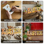 Easter Glow LED Letter Decor Set (E-A-S-T-E-R) – Pastel Lighted Spring Mantel Sign