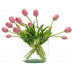 Artificial Tulips Flowers, Real Touch Latex Bouquet with Easter Sponge Bunny Vase Fillers– Spring Tabletop Decor Set