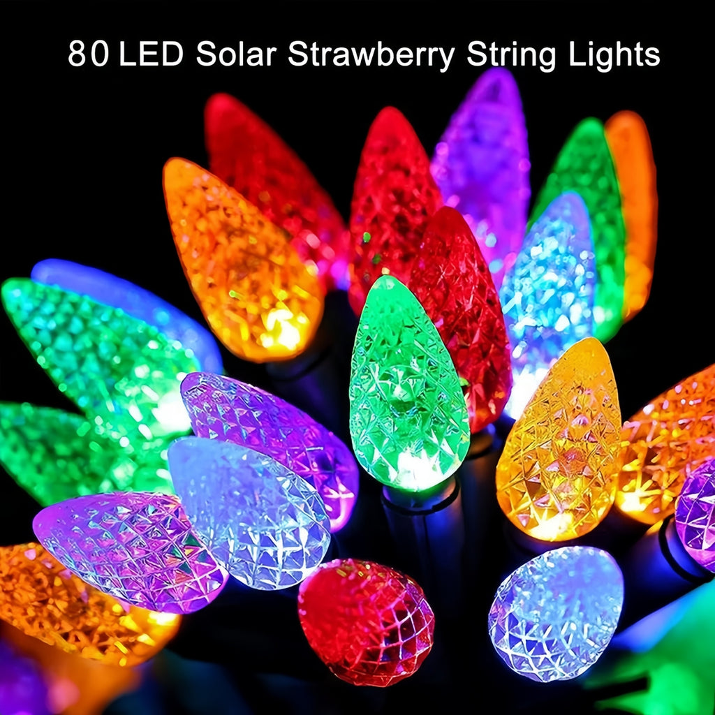 🎄Christmas 🔥Solar Powered Christmas Tree with 20 LED Strawberry Lights