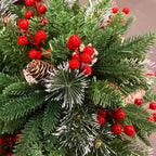 Pre-lit Artificial Xmas Tree with Cones & Red Berries
