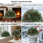 Pre-lit Artificial Xmas Tree with Cones & Red Berries