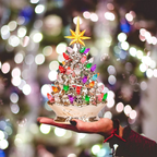 COLORED LIGHTS CHRISTMAS TREE-HANDCRAFTED AND HAND PAINTED