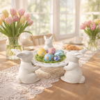 Easter Bunny Tray Centerpiece for Dining Table Decor