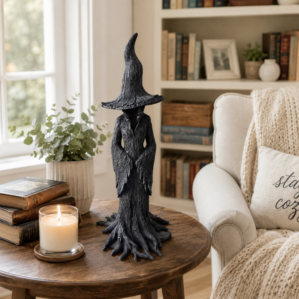 Black Witch Root Statue Tabletop Decor