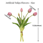 Artificial Tulips Flowers, Real Touch Latex Bouquet with Easter Sponge Bunny Vase Fillers– Spring Tabletop Decor Set