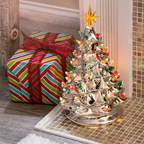 COLORED LIGHTS CHRISTMAS TREE-HANDCRAFTED AND HAND PAINTED