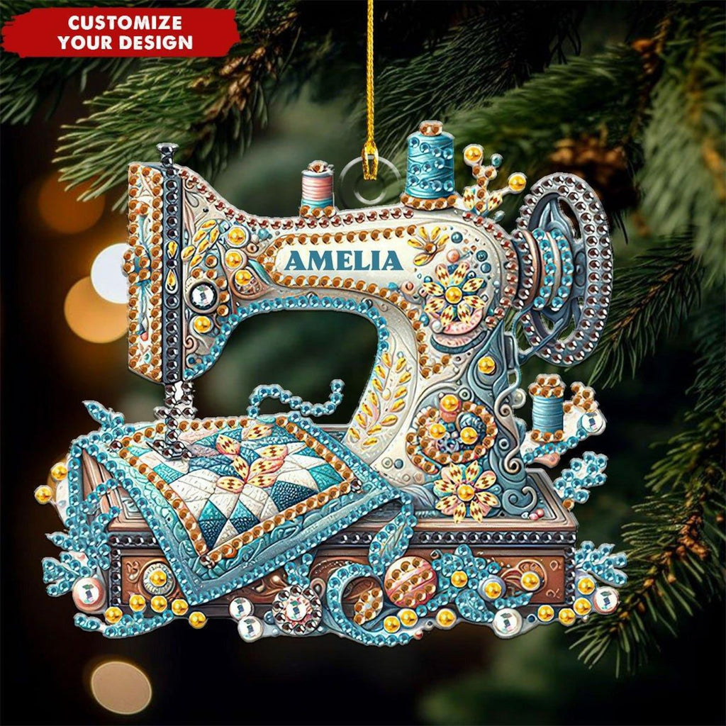 Personalized Sewing Machine Christmas Ornament