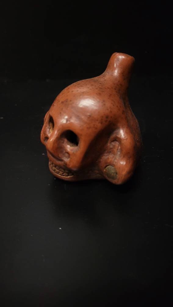 Death Whistle, LOUD, Skull, Small Penacho, Hand Crafted