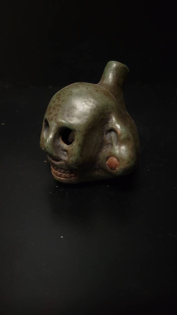 Death Whistle, LOUD, Skull, Small Penacho, Hand Crafted