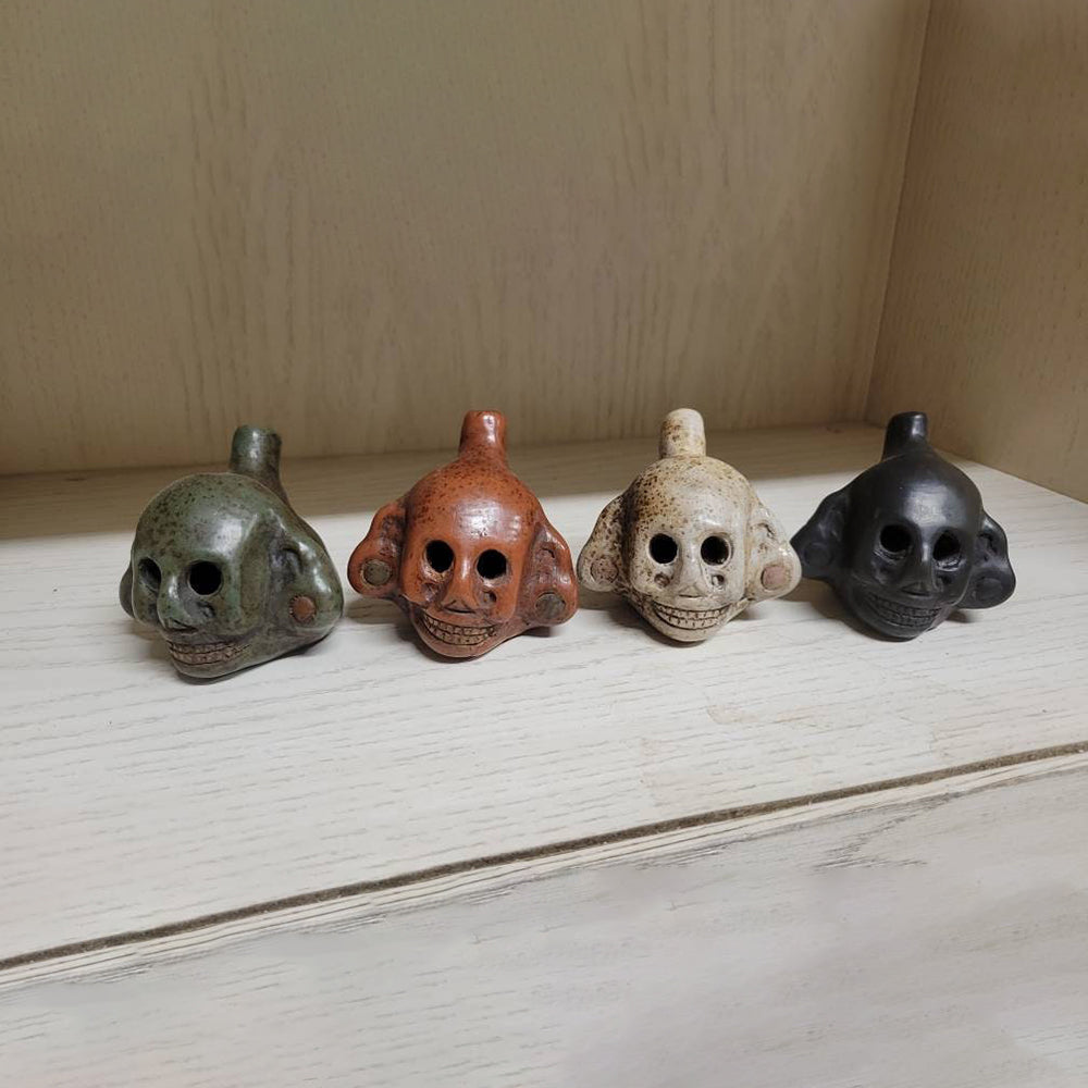 Death Whistle, LOUD, Skull, Small Penacho, Hand Crafted
