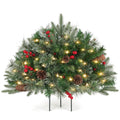 Pre-lit Artificial Xmas Tree with Cones & Red Berries