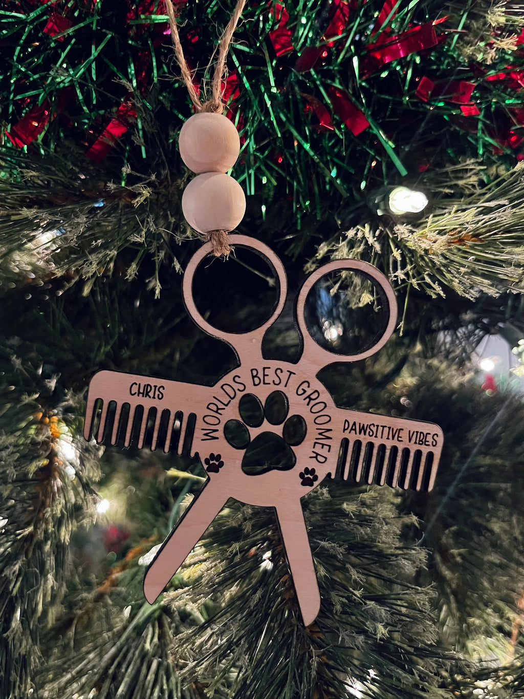 Personalized Dog Groomer Christmas Ornament