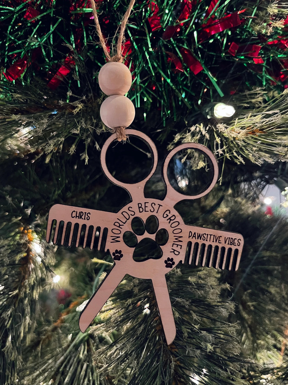 Personalized Dog Groomer Christmas Ornament